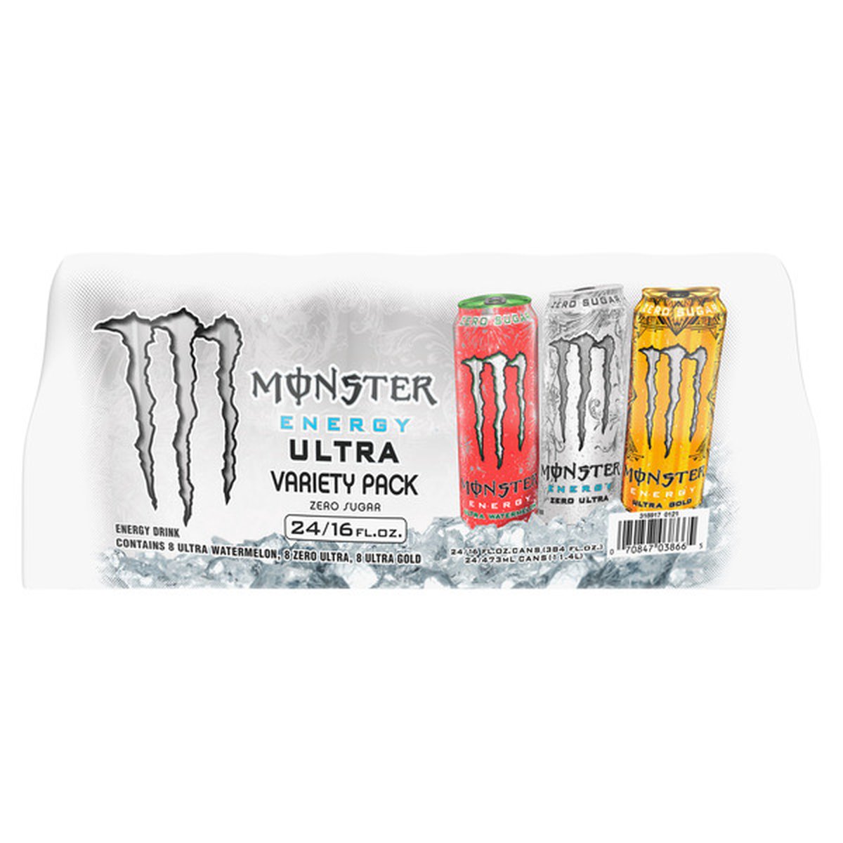Monster Energy Drink Ultra Zero Sugar Vty Pk 24/16oz